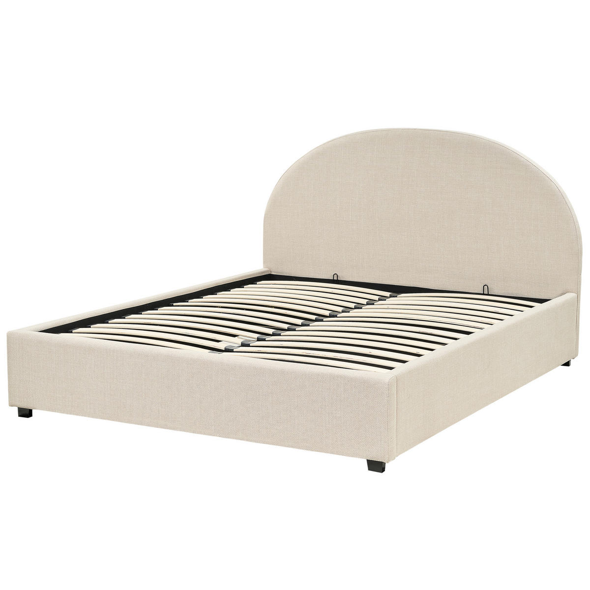 BETT mit Stauraum 160x200 cm Beige Vaucluse - Beige, Textil (160/200cm) - Beliani