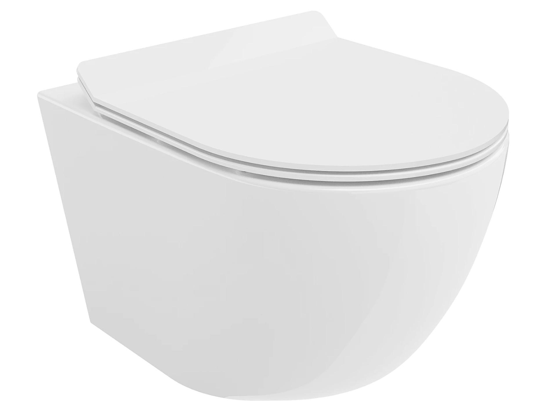 WAND-WC Rolo Weiß, Keramik, 48,5/37/35,5 cm - Weiß, Keramik (37/35.5/48.5cm) - bad land