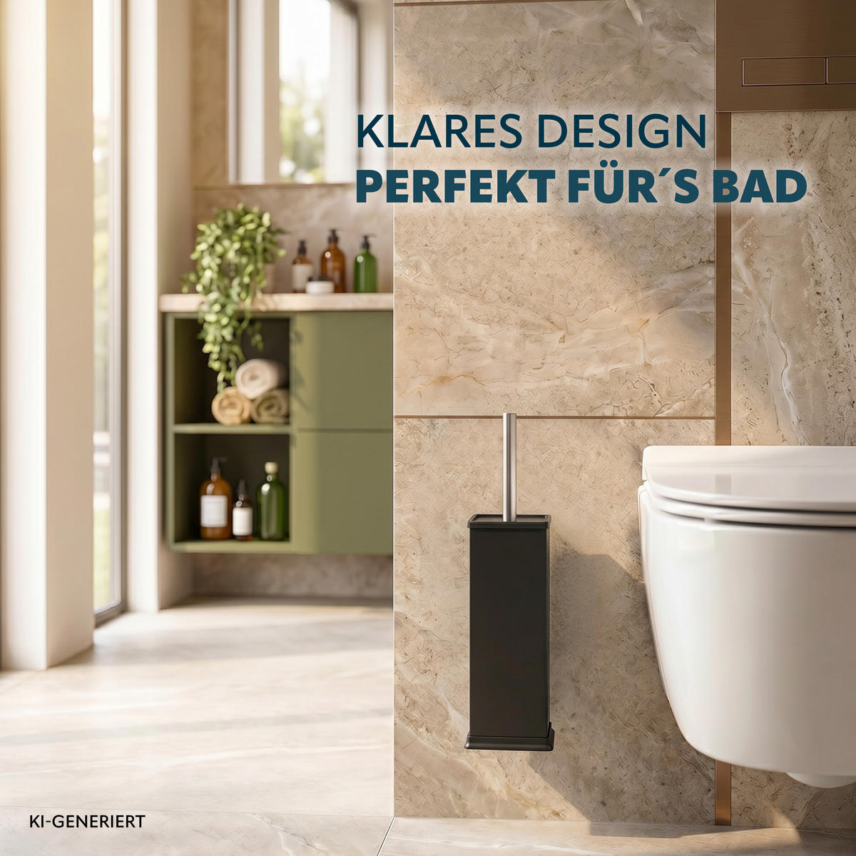 WC-GARNITUR inkl. Wandhalterung - Schwarz, Metall (10/39/14.5cm) - bremermann