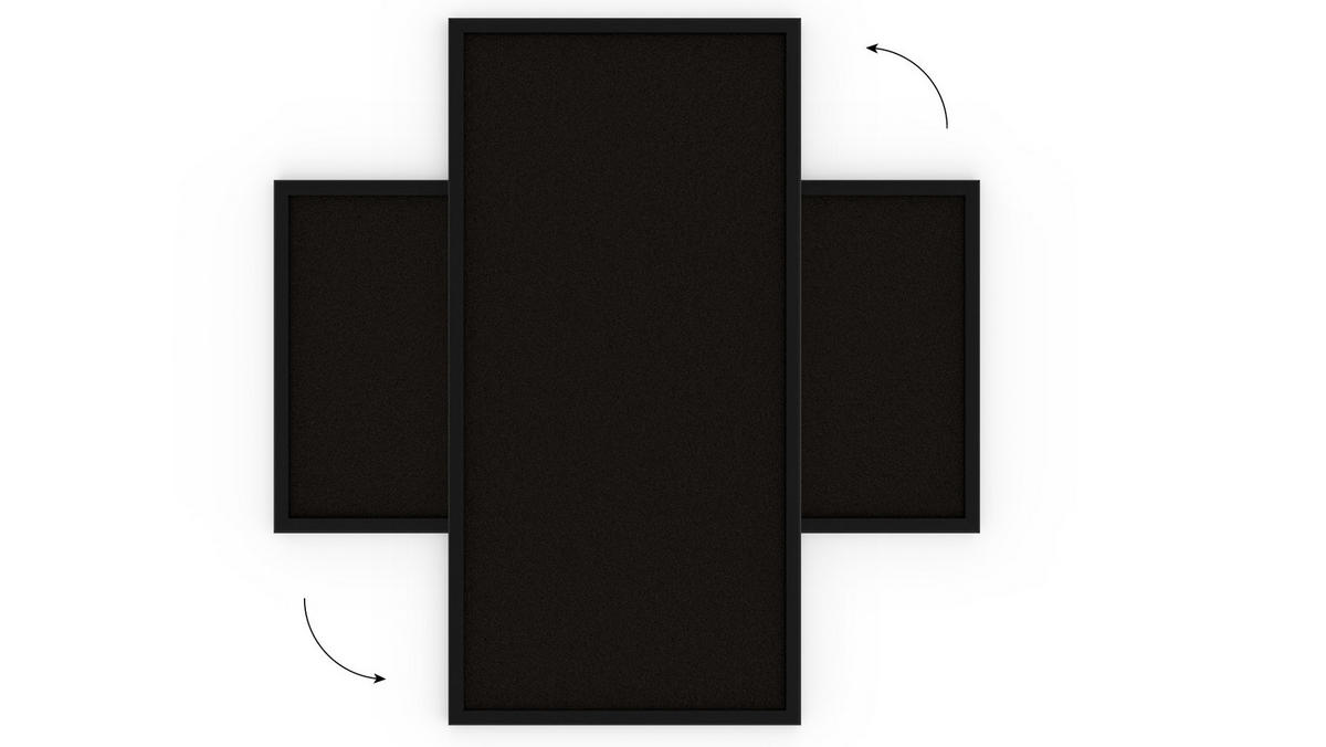 PINNWAND, Korktafel in Schwarz, 80x40 cm, Holzrahmen - Schwarz lackiert - Schwarz, Holz (80/40/1.5cm) - ALLboards