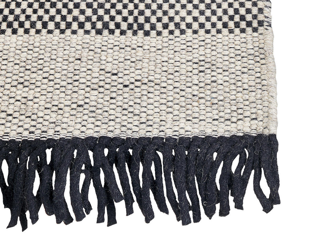 TEPPICH geflochten Yazlik 200/140 cm - Beige, Textil (140/200cm) - Beliani