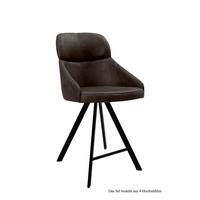 THEKENSTUHL (4er-Set) Derzhka 52x99x63 Schwarz/Espresso - Dunkelbraun/Schwarz, Kunststoff (63/99/52cm) - 58aufmkessel