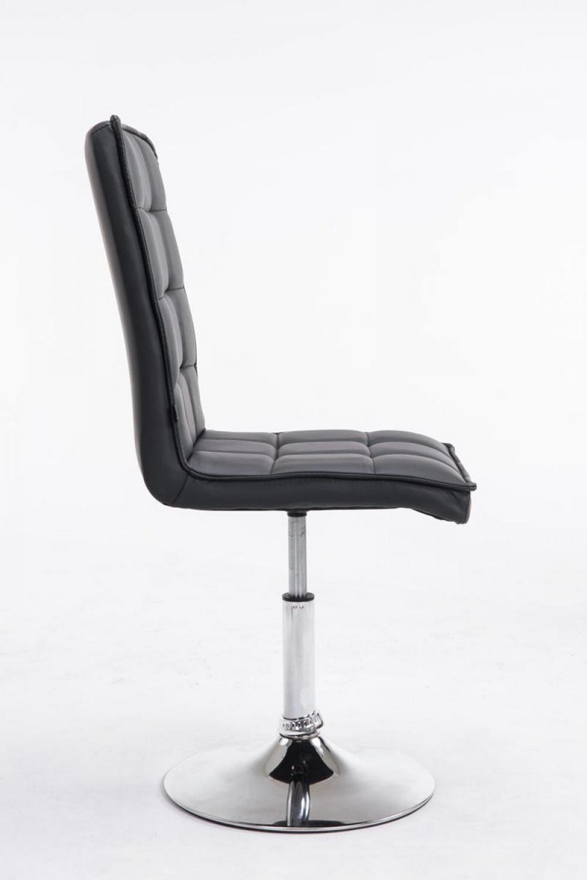 DREHSTUHL Lederlook schwarz - Chromfarben/Schwarz, Textil/Metall (43/90/59cm) - CLP