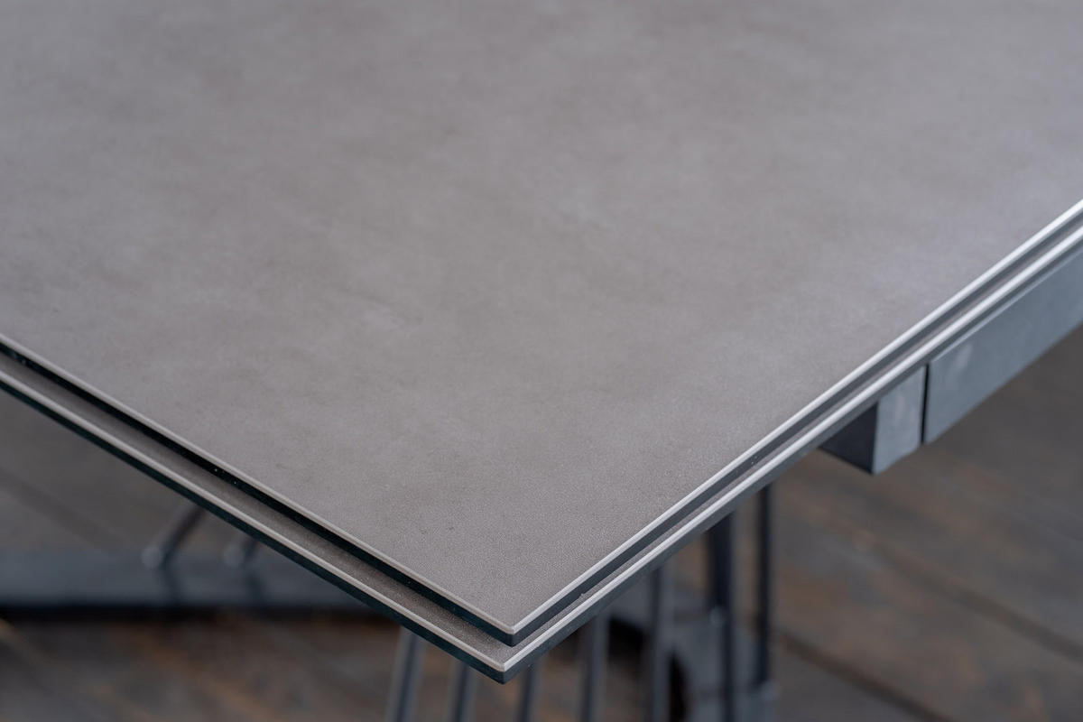 AUSZIEHTISCH ELOISE Schwarz Glas - Schwarz, Glas/Metall (200/100/76cm) - KAWOLA
