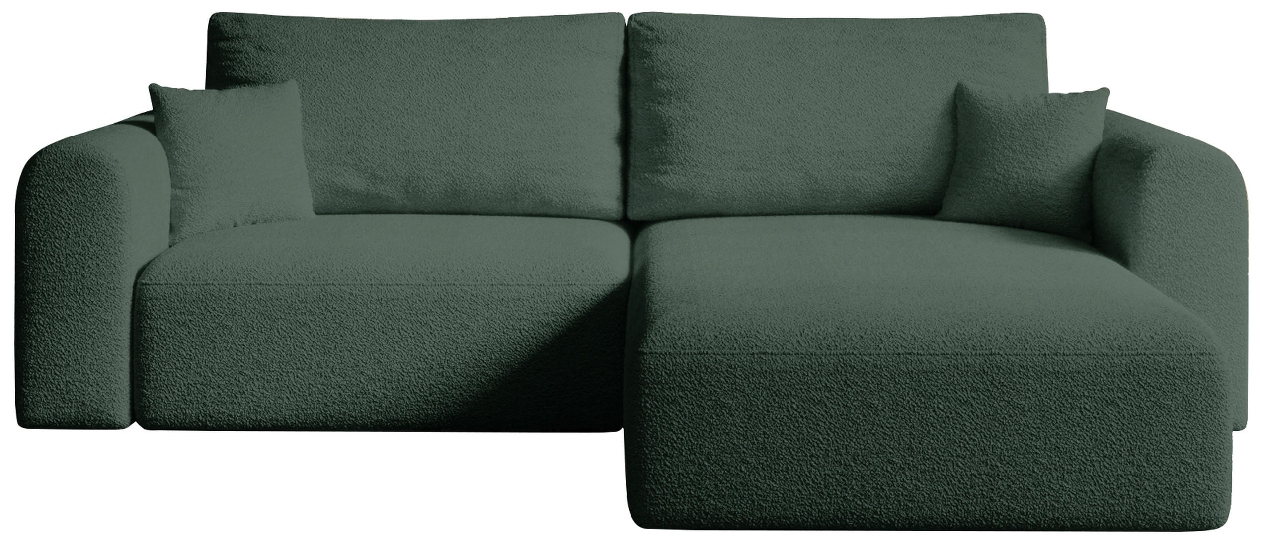 ECKSOFA Kornel mit Schlaffunktion Grün Boucle - Grün, Textil (248/165cm) - Bromarkt