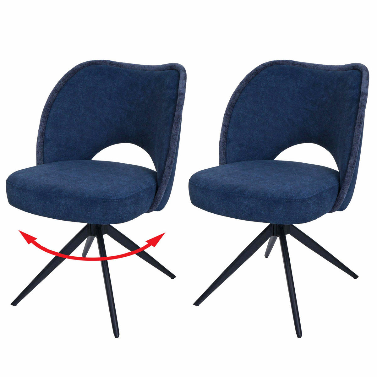 ESSZIMMERSTUHL Blau 2er-Set - Blau, Textil (54/84/60cm) - MCW