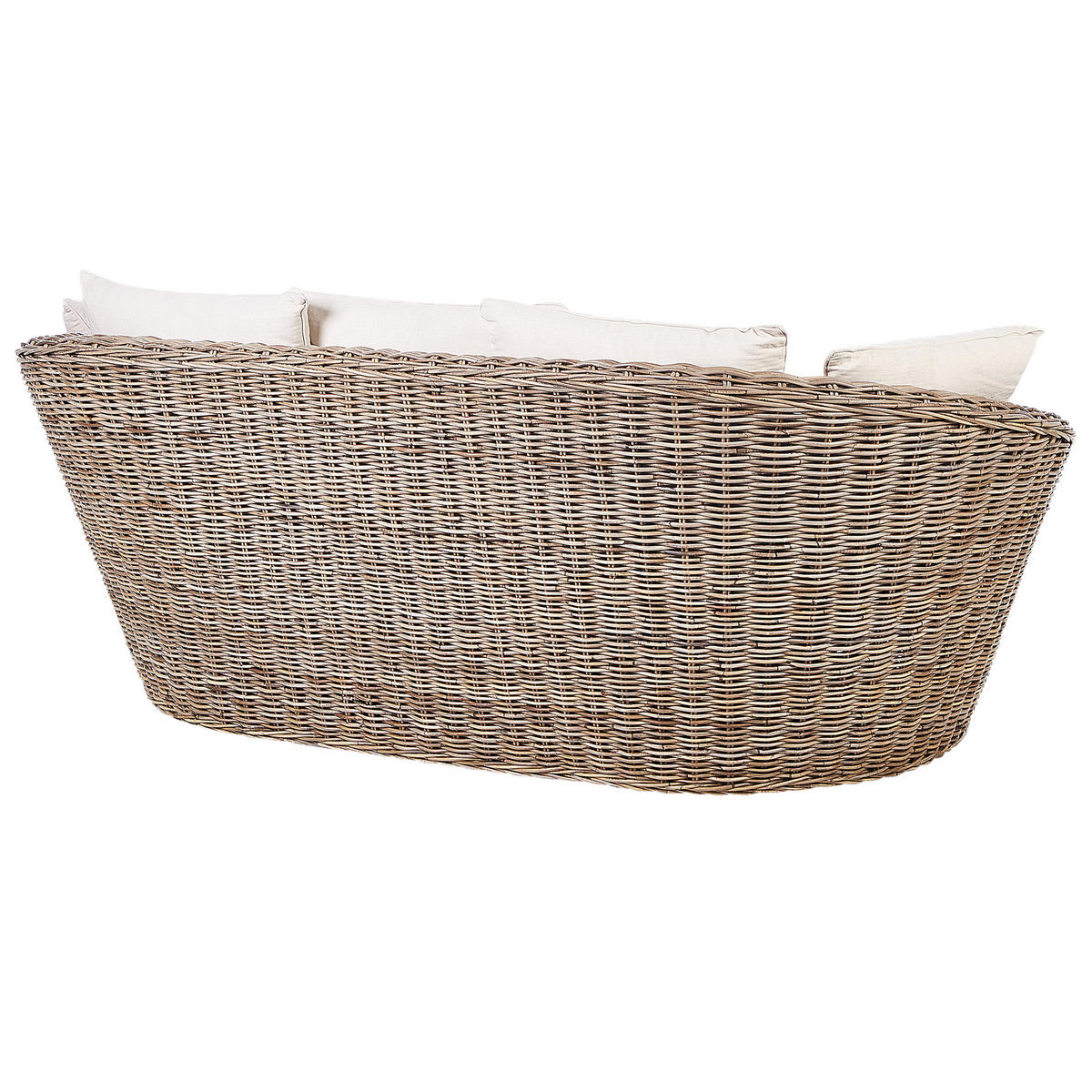 SONNENINSEL 2-Sitzer Naturfarben Cavo - Beige/Naturfarben, Naturmaterialen (227/80/124cm) - Beliani