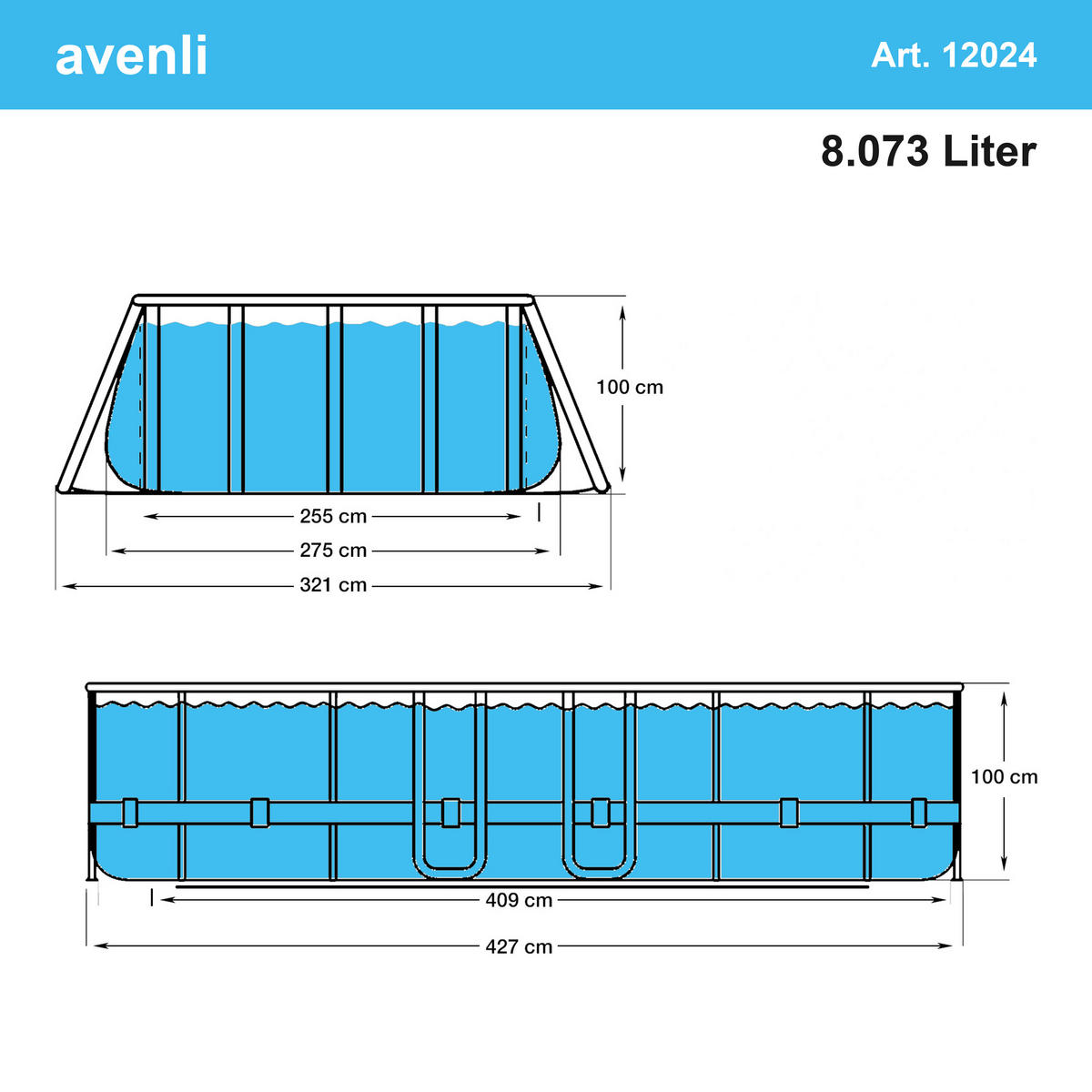 POOL Komplettset Framepool oval 427x275x100 cm rattan-braun mit Filterpumpe - Braun, Kunststoff/Metall (275/100/427cm) - Avenli