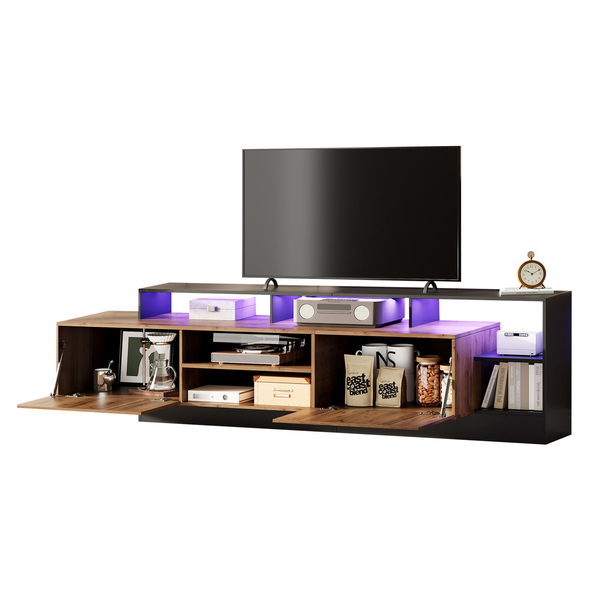 Ivmeu Tv-Lowboard Schwarz 190x48.5x40 cm