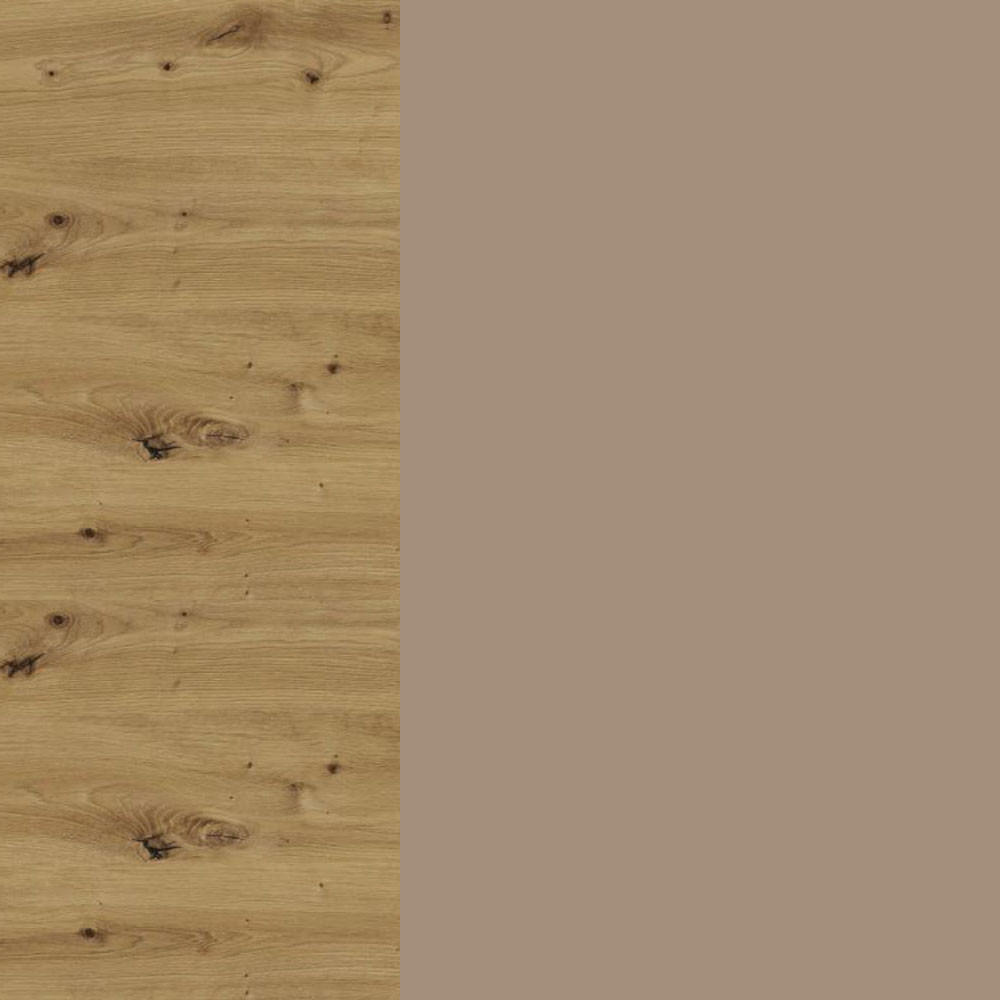 KÜCHENUNTERSCHRANK Brerra D1D/40/kargo RAL 1016 graubeige Matt / Eiche Artisan 40 / 50 / 82 cm - Graubraun/Eiche Artisan, Holz/Holzwerkstoff (40/82/50cm) - Feldmann-Wohnen