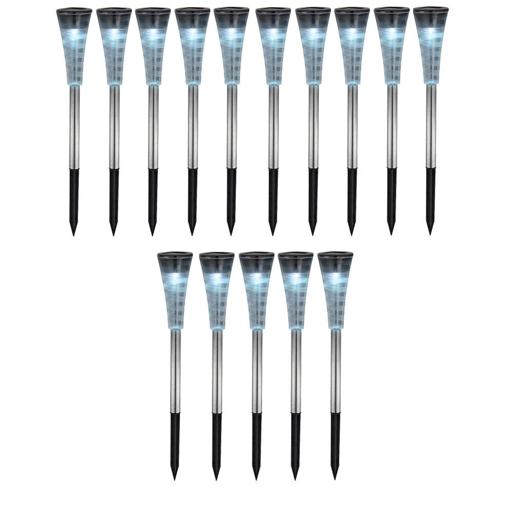 LED AUSSENLEUCHTE Silber Solarleuchten 15er Set - Silberfarben, Metall (4/4/27cm) - Globo Lighting
