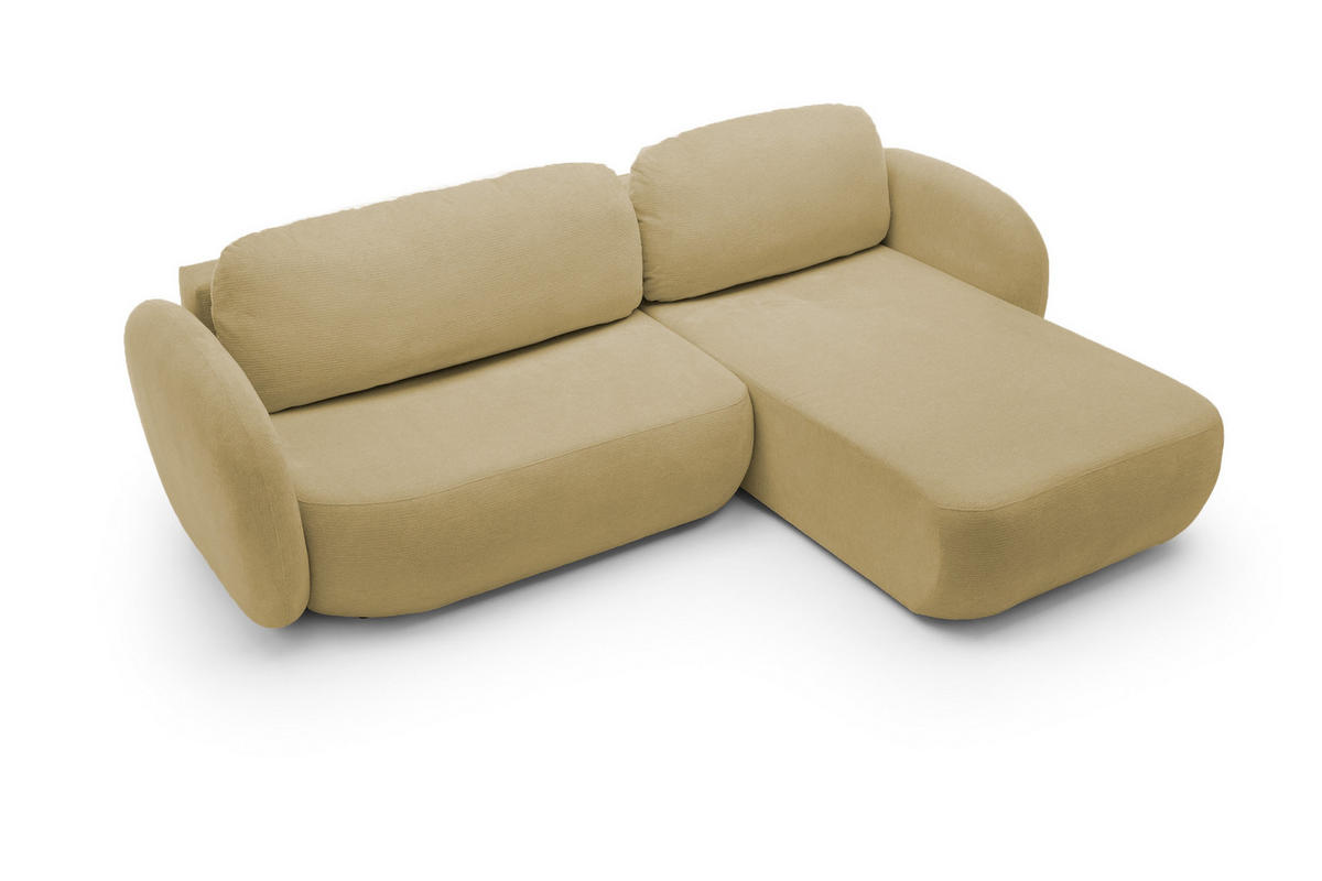 ECKSOFA OLIO L-Form Schlaffunktion mit Bettkasten, lose Rückenkissen, freistehend, RECHTS 248x174 cm Olive green - Olivgrün, Holz/Textil (248/174cm) - DomoHome