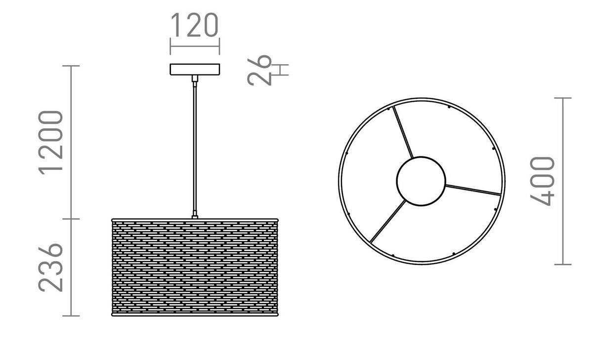PENDELLEUCHTE FIATLUX 41/24 Schwarz 15 W - Schwarz, Metall (30/30/120cm) - Rendl