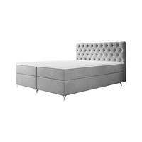 BOXBETT CHESTER 200x200, mit Matratze H3 und Topper, Monolith 84 - Hellgrau, Holz/Textil (200/200cm) - Bedante