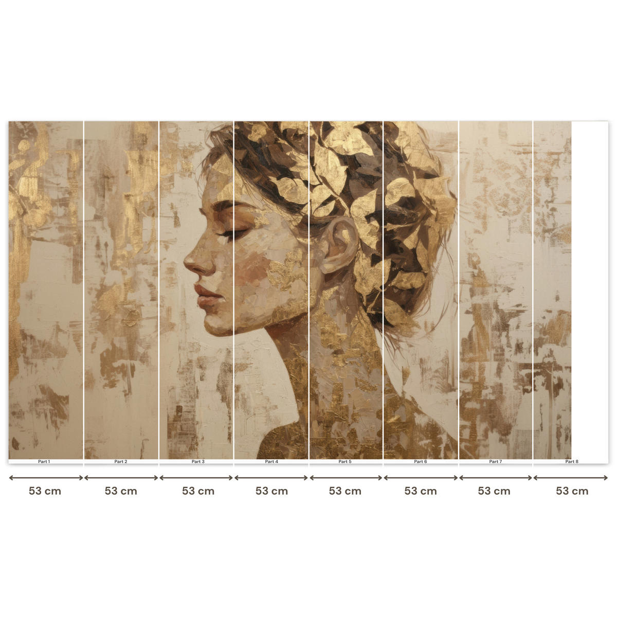 TAPETE - Frau - Gold - Abstrakt - Textur - 400x240 cm - Goldfarben, Papier (400/240cm) - OnlyWow