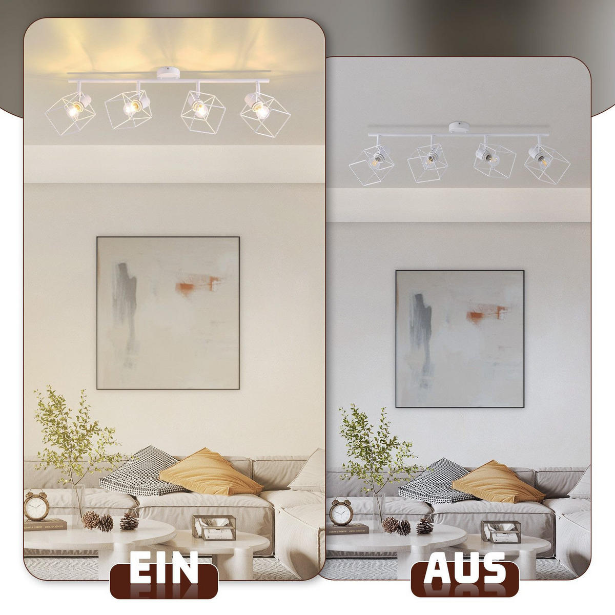 STRAHLER Fürth 4-flammig 70/10/17 cm - Weiß, Metall (70/10/17cm) - Nettlife