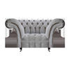 SESSEL Grau Polyester 130x90x80 cm Chesterfield - Grau, Textil (90/80/130cm) - JVmoebel