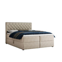 BOXBETT MIRAMI 120/200 Beige mit Taschen-Federkernmatratzen 7 Zonen H4 - Beige, Holz/Holzwerkstoff (120/200cm) - Deine Möbel 24