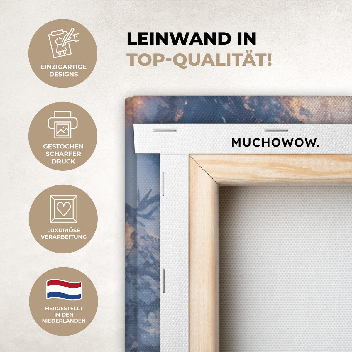 LEINWANDBILD Weihnachtszug - Schnee - Winter - Weihnachten Deko Groß 90x90 cm - Dunkelrot, Textil (90/90cm) - MuchoWow