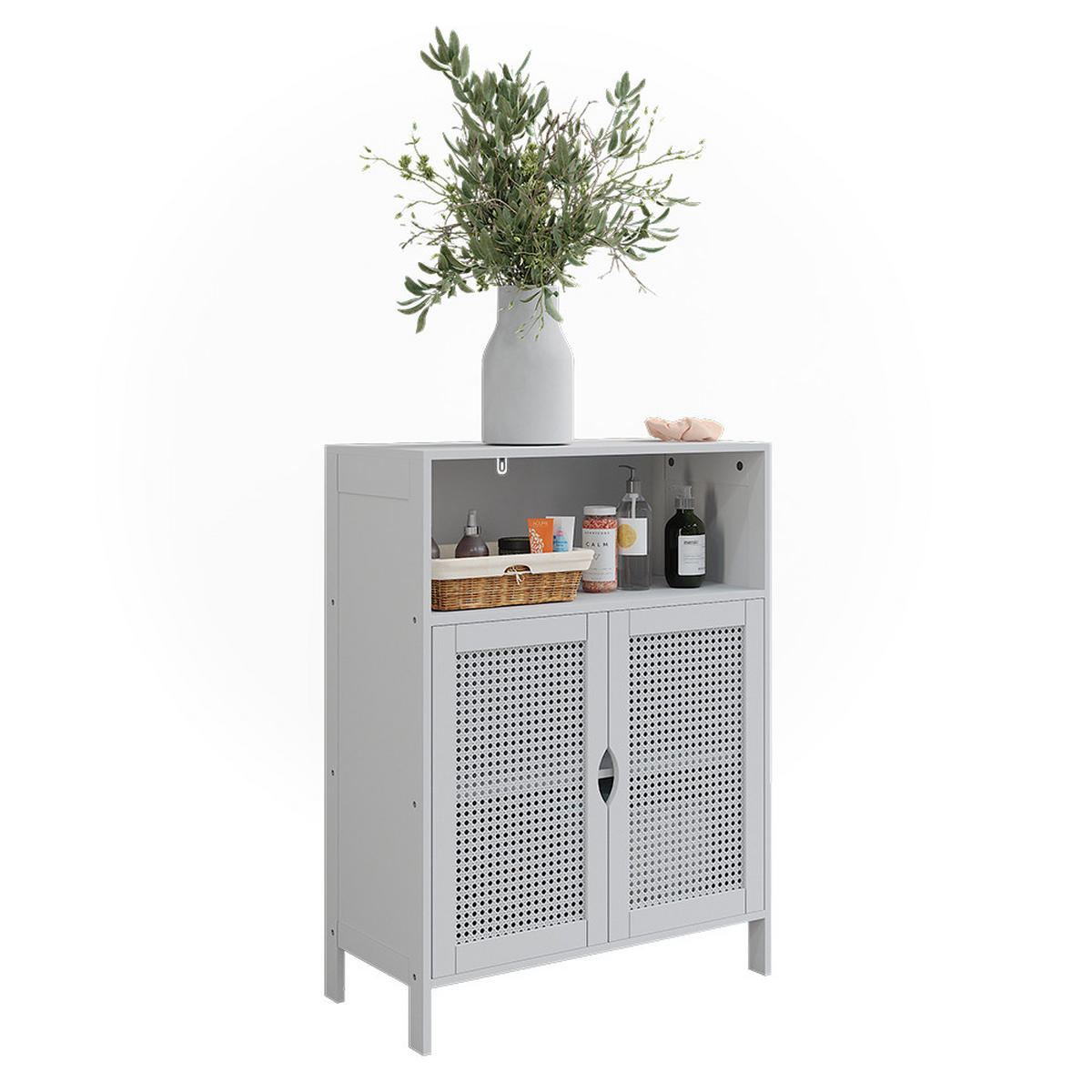 MIDISCHRANK Liora Weiß 60 x 80 cm mit 2 Türen - Weiß, Holzwerkstoff (60/80/29cm) - Vicco