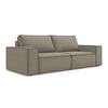 3-SITZER SOFA mit Schlaffunktion Strukturstoff Stoff Beige - Beige/Schwarz, Kunststoff/Textil (255/85/105cm) - Makamii