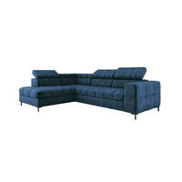 ECKSOFA PABLOS Cloud, L-förmig, Moderne, mit verstellbarem Kopfteil, Schlaf- & Lagermöglichkeiten, freistehend, LINKS 201x279x97 cm Blue - Blau, Holz/Textil (201/279cm) - DomoHome
