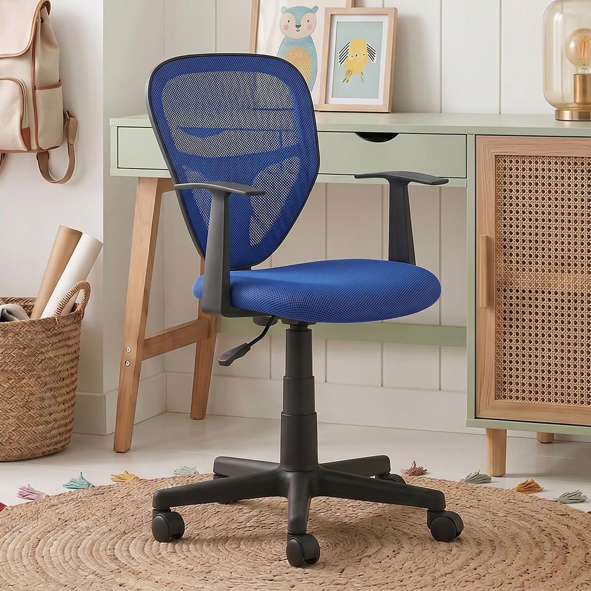 KINDERDREHSTUHL STUDIO blau - Blau, Textil (53/92/52cm) - IDIMEX