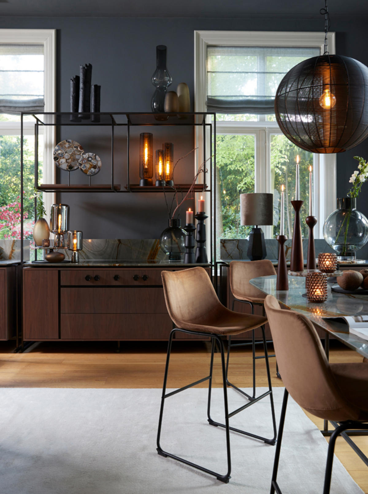 TISCHLAMPE Lezuza Schwarz Ø13,5/49,5 cm - Schwarz, Metall (13.5/13.5/49.5cm) - Light & Living