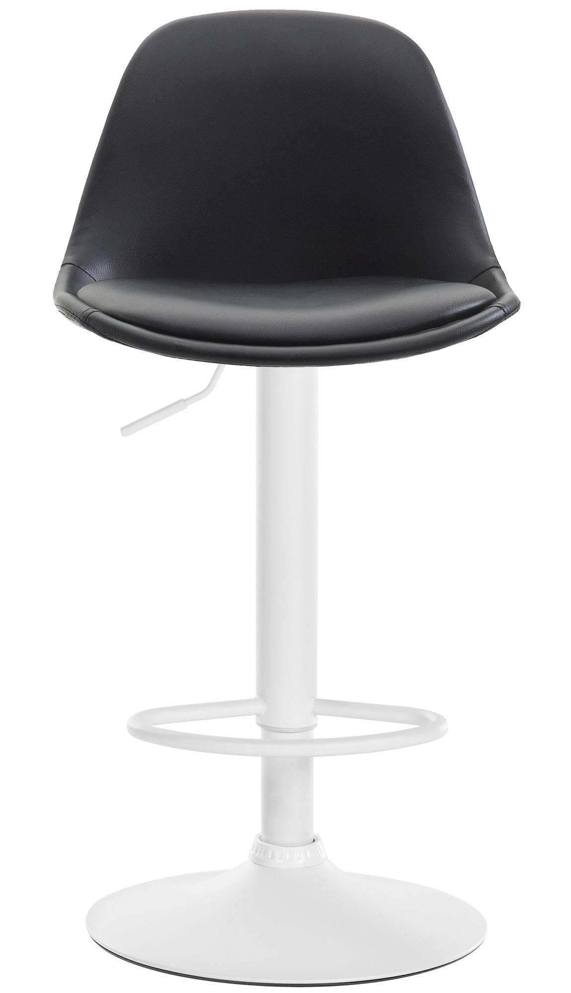 BARHOCKER Lederlook schwarz - Schwarz/Weiß, Textil/Metall (39/82/43cm) - CLP