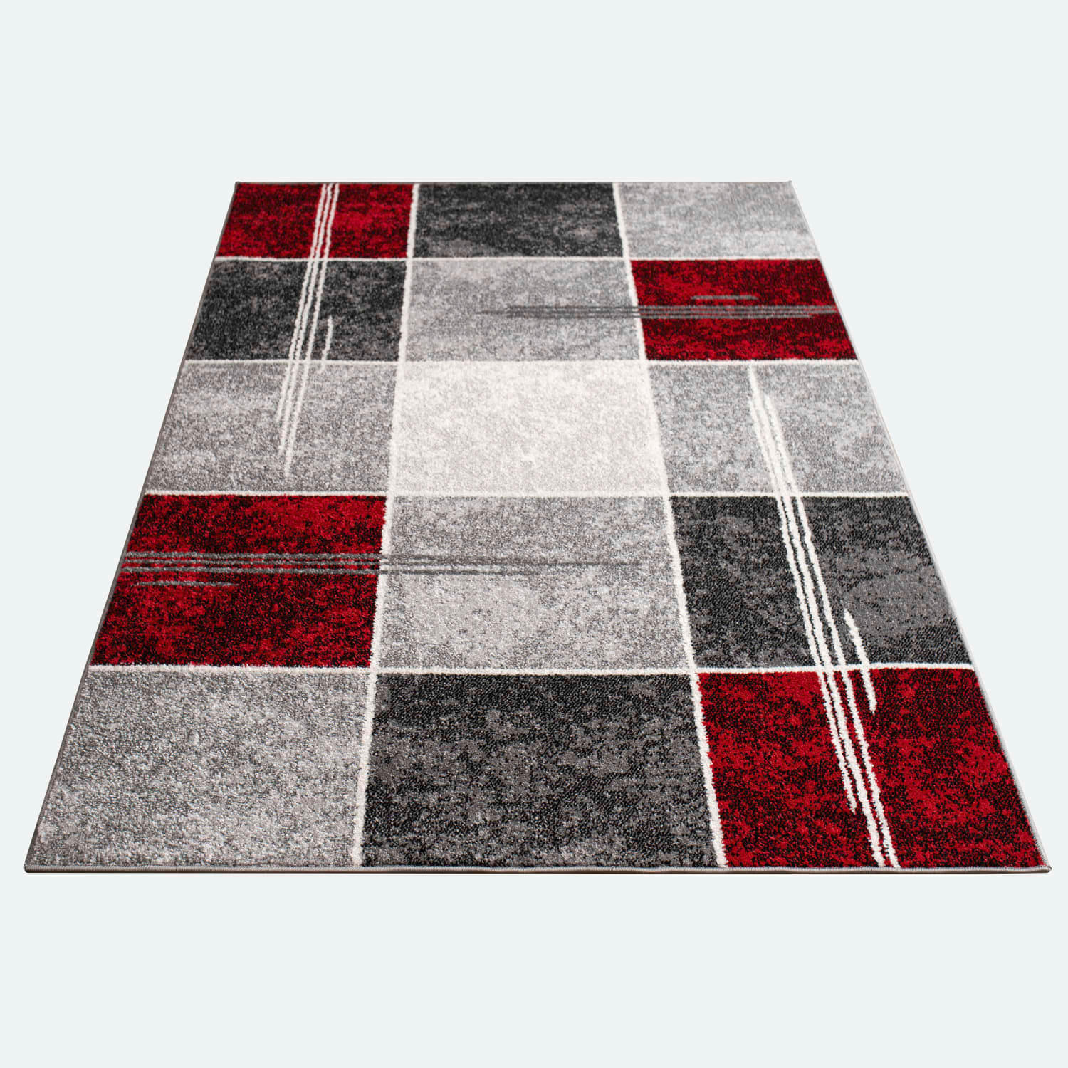 KURZFLORTEPPICH, kariert, Rot, 60 x 100 cm - Rot, Textil (60/100cm) - KADIMA DESIGN