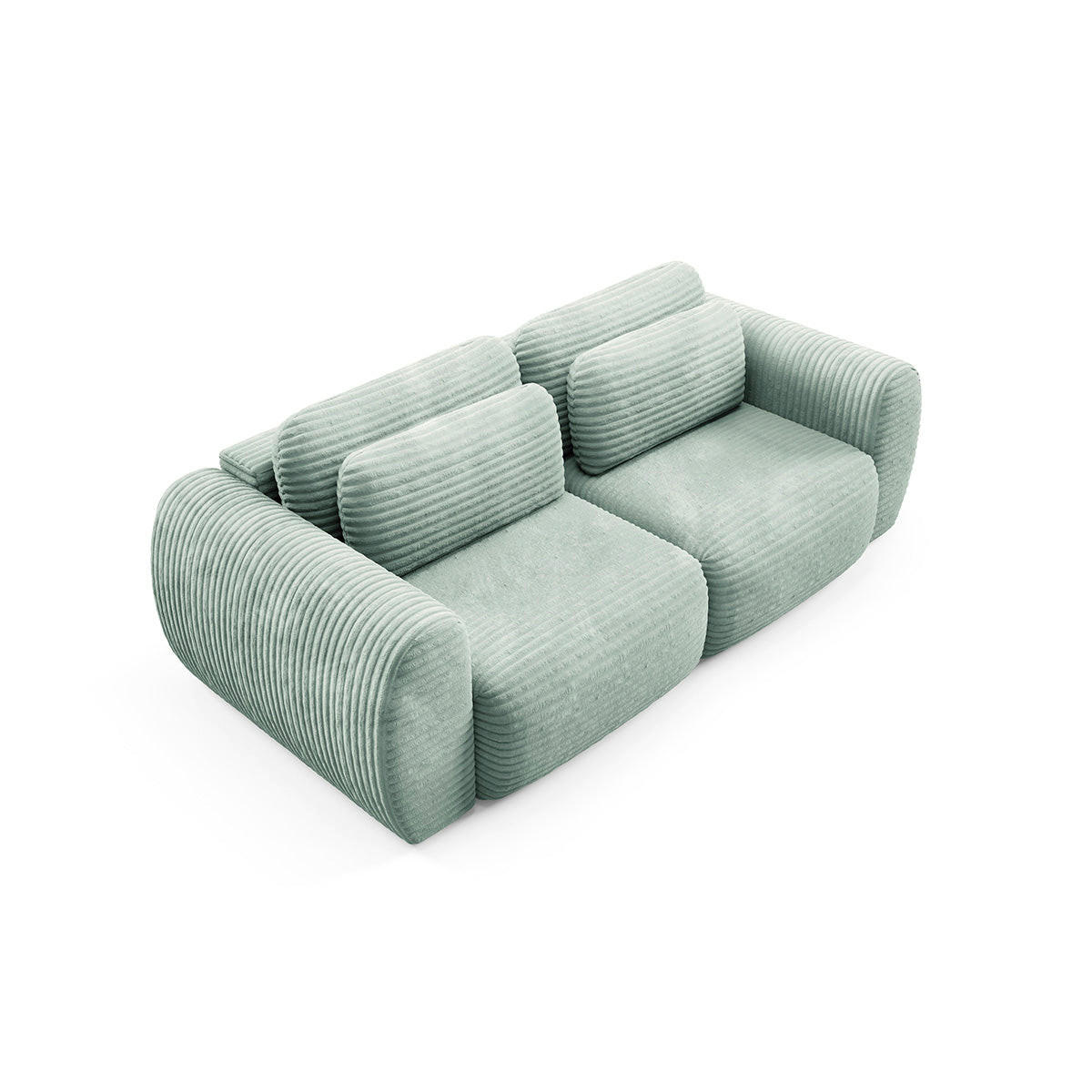 SOFA Camilla 3 Sitzplätze Wassergrün - Grün, Holz (266/95/121cm) - Petits-meubles