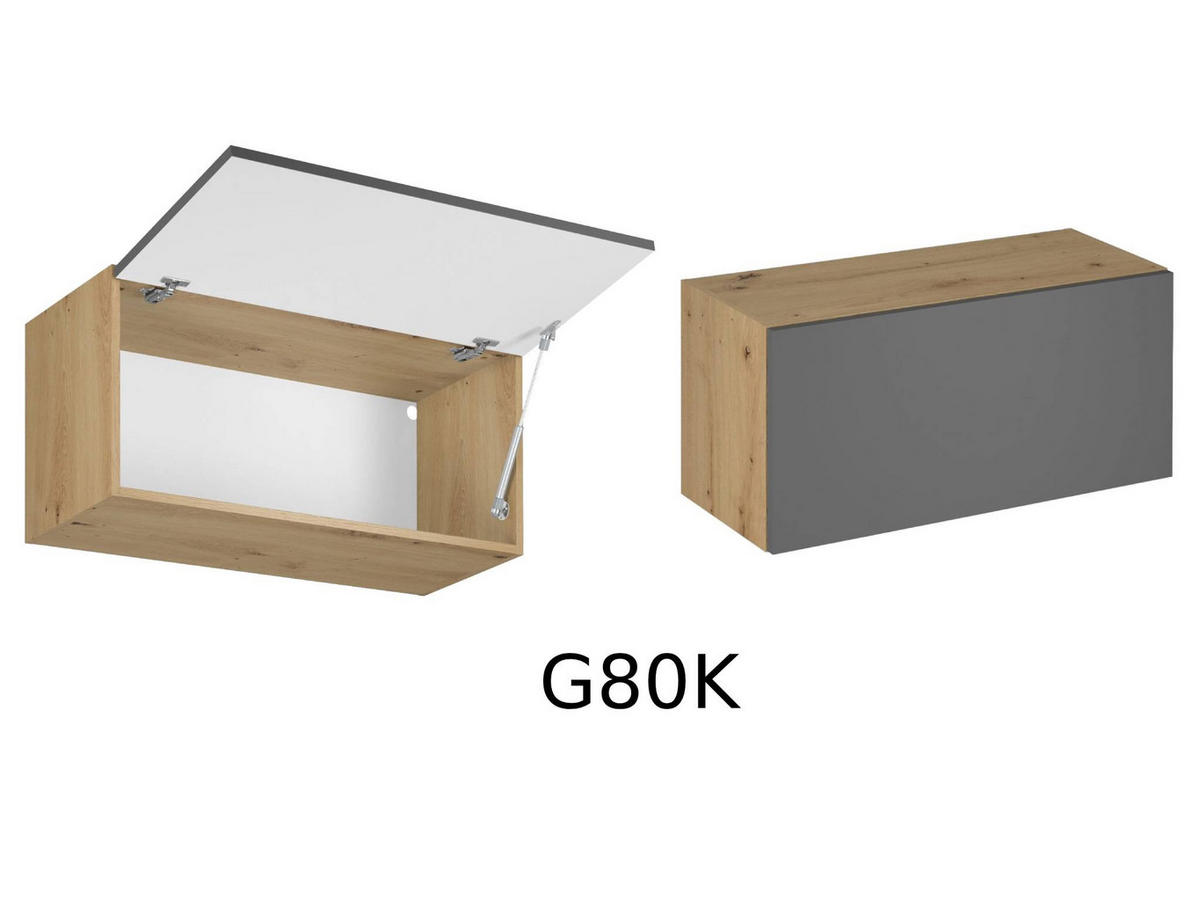 ECKKÜCHE 210 x 330 cm - Langen K66-M210 - Artisan Eiche / Grau - Grau, Holz (330/212/210cm)