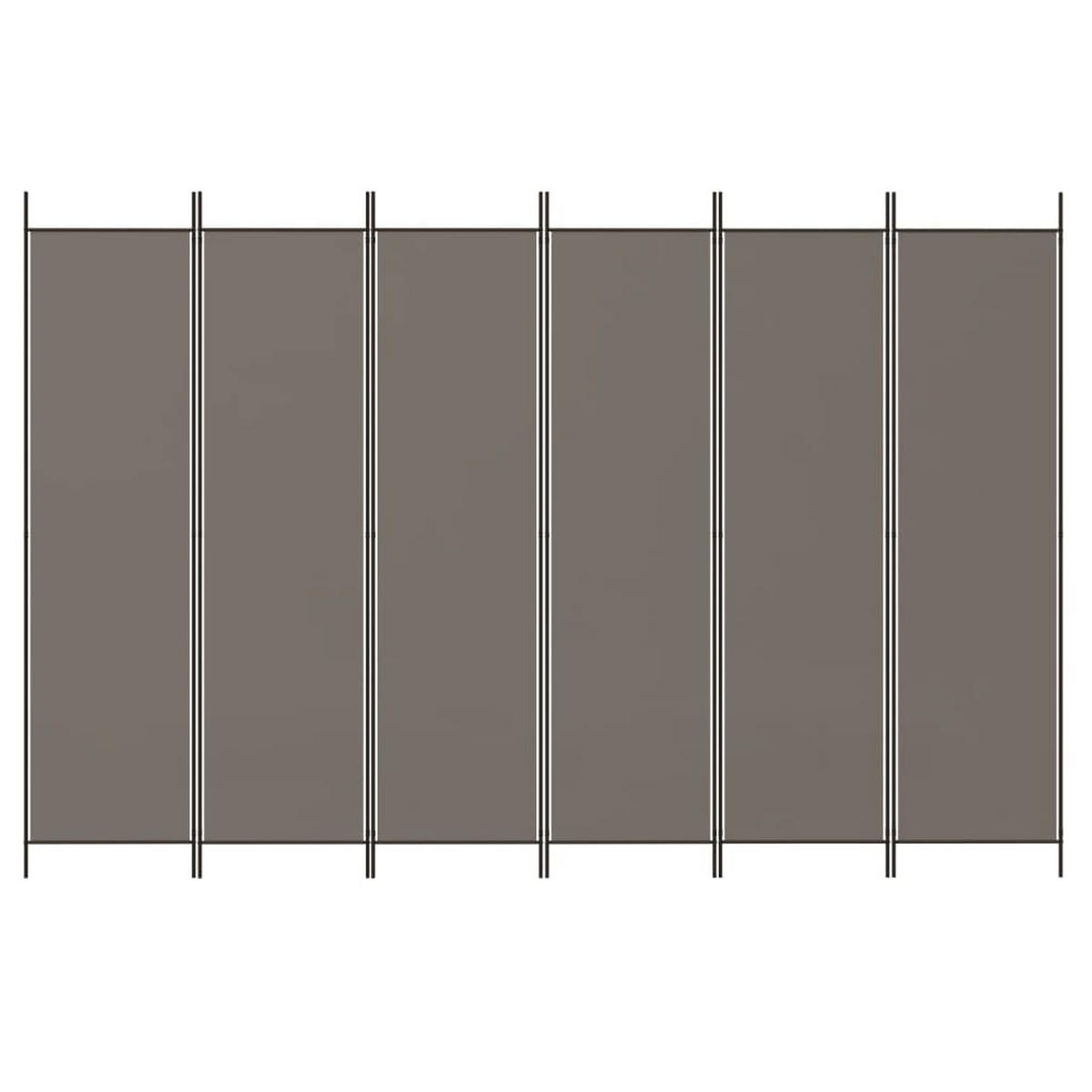PARAVENT 6-teilig Anthrazit 300/220 Cm Stoff - Anthrazit, Textil (300/220/0.1cm) - vidaXL