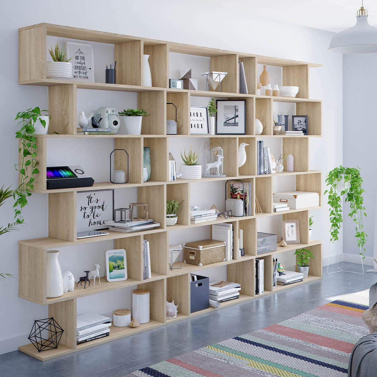 BÜCHERREGAL mit 6 Ebenen H192 cm - Athena - Eiche Artisan, Holzwerkstoff (24/192/80cm) - Calicosy