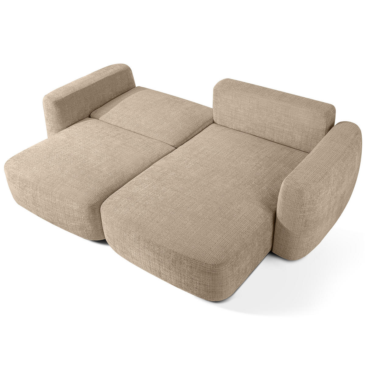 ECKSOFA rechts ELOSA - Beige, Holz/Textil (245/165cm) - KONSIMO®