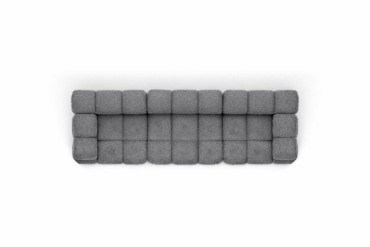 COUCH, 3-Sitzer Modular, Bouclé-Stoff Abriamo, Dunkelgrau, Selia - Dunkelgrau, Holz (285/70/95cm) - Kaiser Möbel