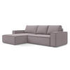 ECKSOFA mit Schlaffunktion Samt Stoff Violett - Lila/Flieder, Kunststoff/Textil (185/290cm) - Makamii