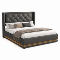 BETT mit Stauraum und Matratze 90x200 cm PU Schwarz - Schwarz, Metall (90/200cm) - Meubliv