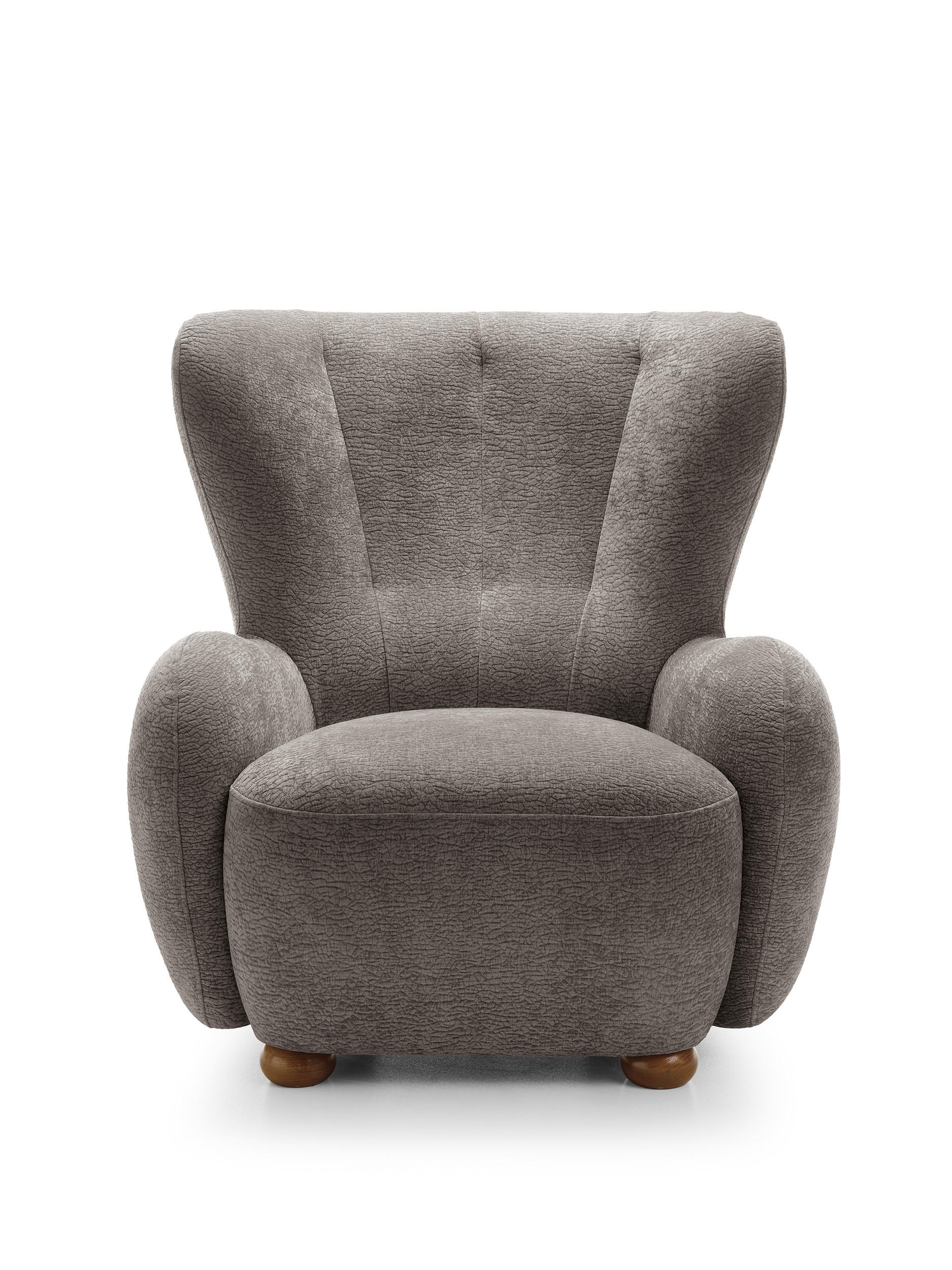 SESSEL MIST, Polstersessel Klassisch Loungesessel, Chenille-Stoff Grau - Grau, Holz/Holzwerkstoff (88/91/100cm) - MASSENO