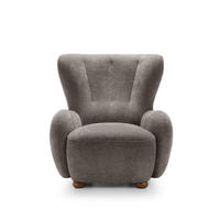 SESSEL MIST, Polstersessel Klassisch Loungesessel, Chenille-Stoff Grau - Grau, Holz/Holzwerkstoff (88/91/100cm) - MASSENO