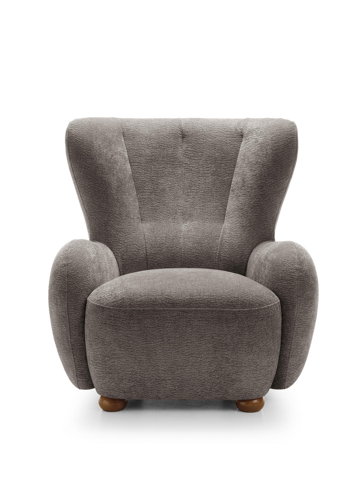 SESSEL MIST, Polstersessel Klassisch Loungesessel, Chenille-Stoff Grau - Grau, Holz/Holzwerkstoff (88/91/100cm) - MASSENO