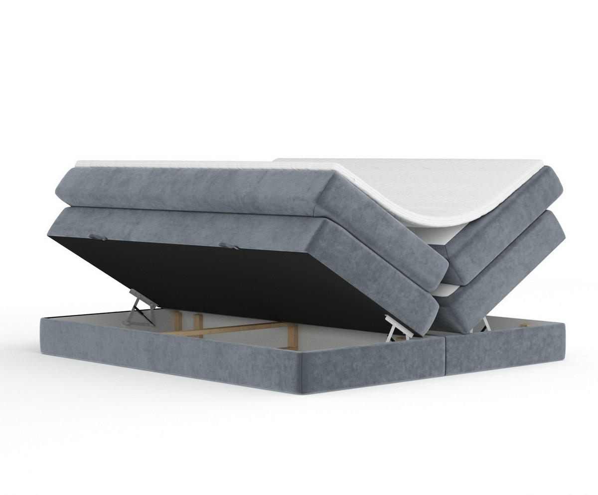 BOXSPRINGBETT Juniper Grau 180/200 cm - Schwarz/Grau, Holz/Holzwerkstoff (180/200cm) - Maison de Reve