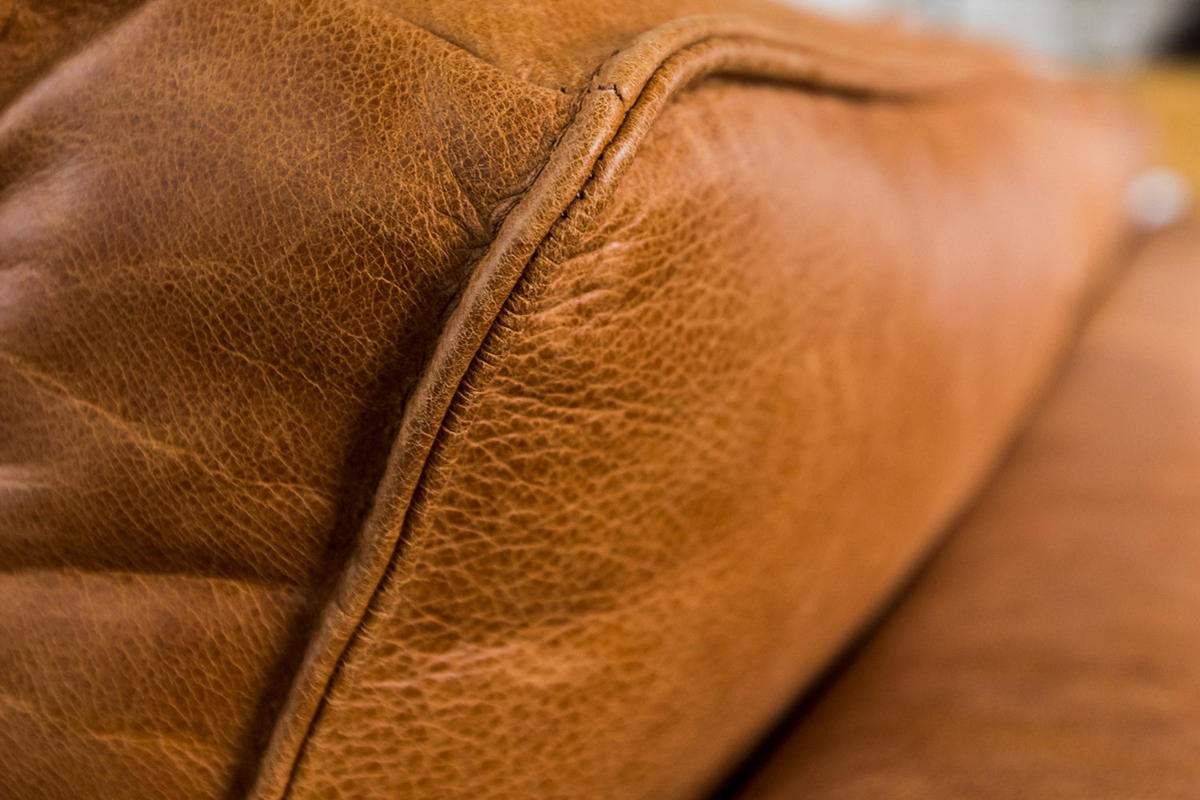 ECKSOFA BLOOM Braun Leder - Dunkelbraun/Schwarz, Leder/Metall (276/177cm) - KAWOLA