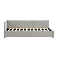 POLSTERBETT 90x200 cm Grau Multifunktion Lattenrost Samt - Grau, Holzwerkstoff - FLIEKS