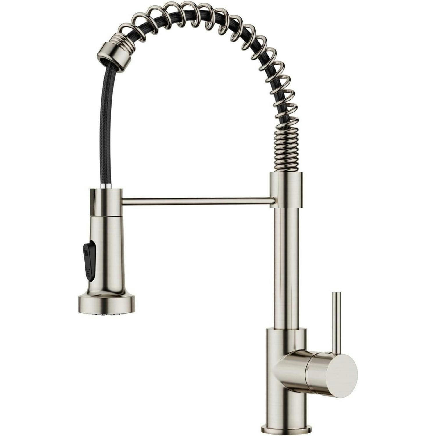 KÜCHENARMATUR mit ausziehbarer Brause Edelstahl 360° drehbar - Silberfarben, Metall (12/20/43cm)
