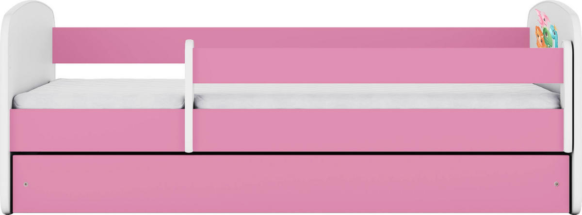KINDERBETT Emily mit Schublade und Matratze, Rosa 70x140 cm - Multicolor/Rosa, Holzwerkstoff (140/70cm) - WFL GROUP