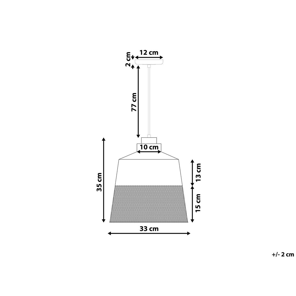 HÄNGELEUCHTE Muga 33/33/114 cm - Schwarz, Metall (33/33/114cm) - Beliani