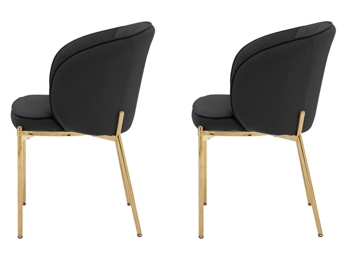 STUHL-SET Muz DC-1259/GL - Goldfarben/Schwarz, Textil/Metall (57/82/58cm) - MIRJAN24