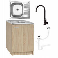 SPÜLUNTERSCHRANK 60cm mit Spüle + Armatur Sonoma-Eiche - Sonoma Eiche, Holzwerkstoff (60/82/50cm) - Stamar