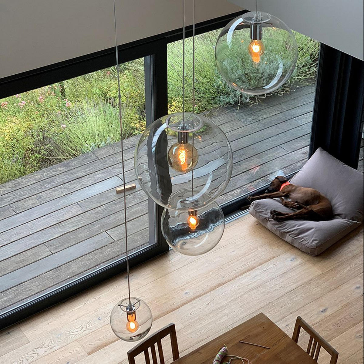 PENDELLEUCHTE Orb Schwarz/Rauch Ø 30cm - Schwarz/Grau, Glas (30/30/30cm) - s.luce